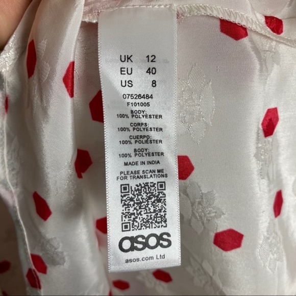 NWT ASOS Midi Long Sleeve Wrap Jacquard Dress - Picture 7 of 7